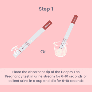 Step 1 of how to use a Hoopsy Eco Pregnancy Test
